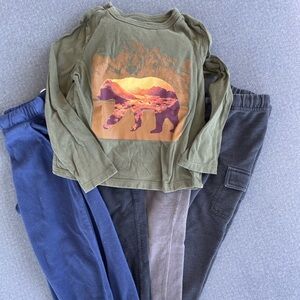 Set of FOUR Boys’ pants & ONE long sleeve shirt | Size 4/5